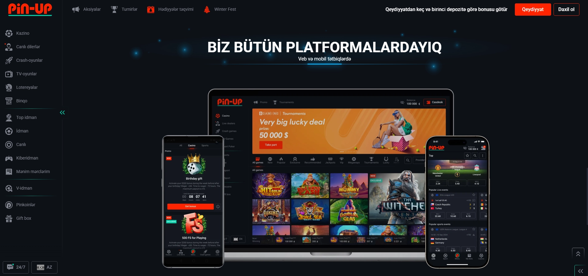 Alternativ ünvan vasitəsilə Pin Up Casino giriş